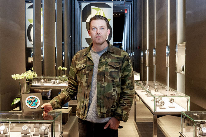 Tristan Eaton and his Hublot Aerofusion Cement Jungle Watches